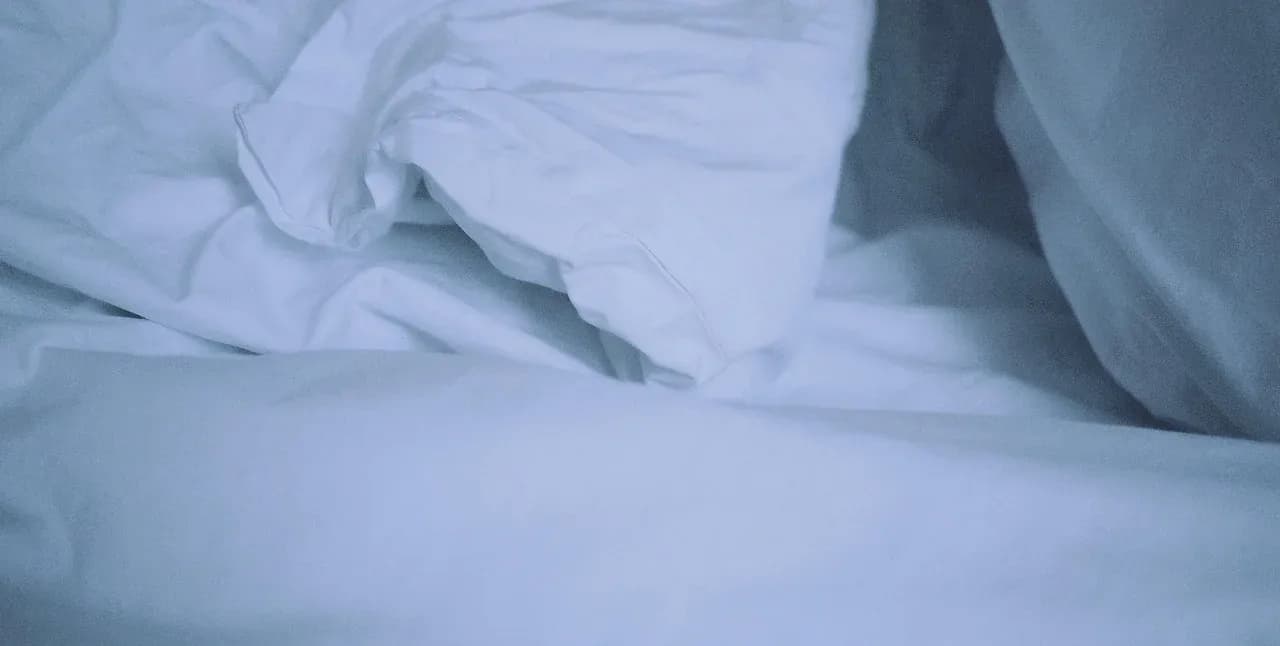 Blue bed sheets and pillows