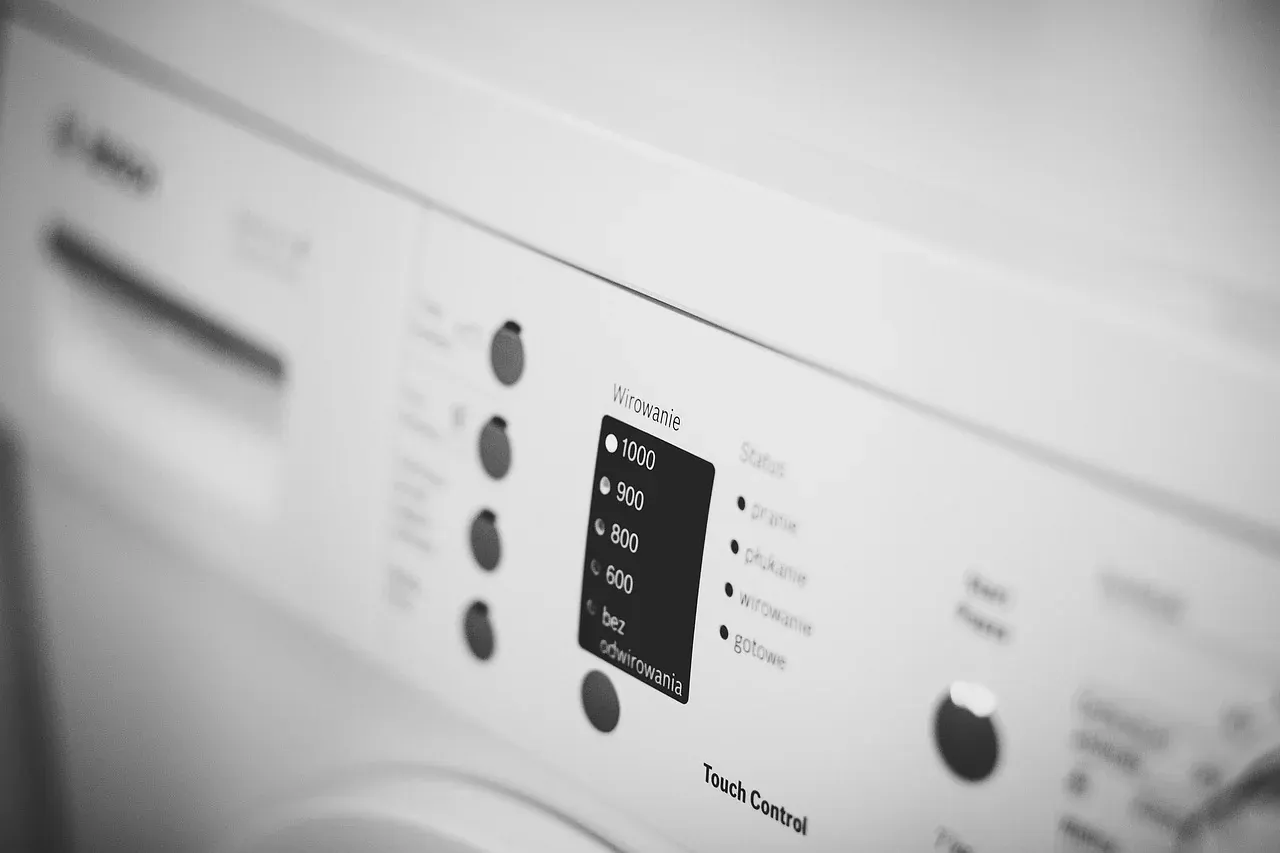 Close-up of washing-machine controls